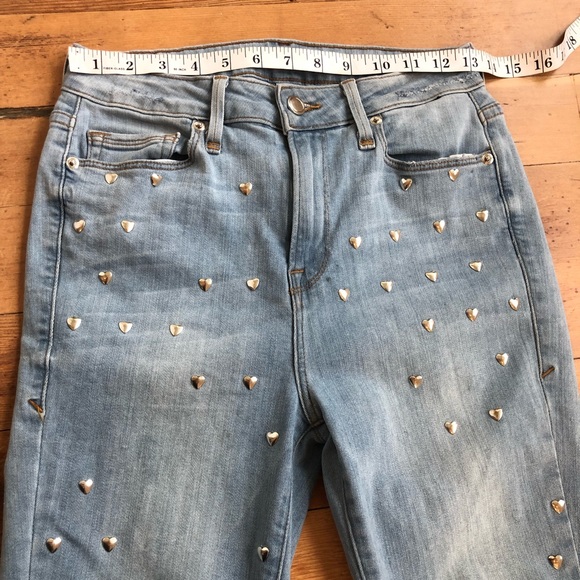 Good American Good Legs Heart Studded Jeans 8/29 26X26 skinny - Picture 9 of 13